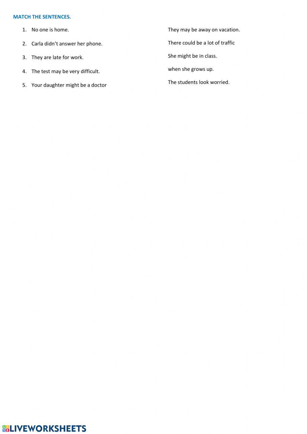 Might, may and could