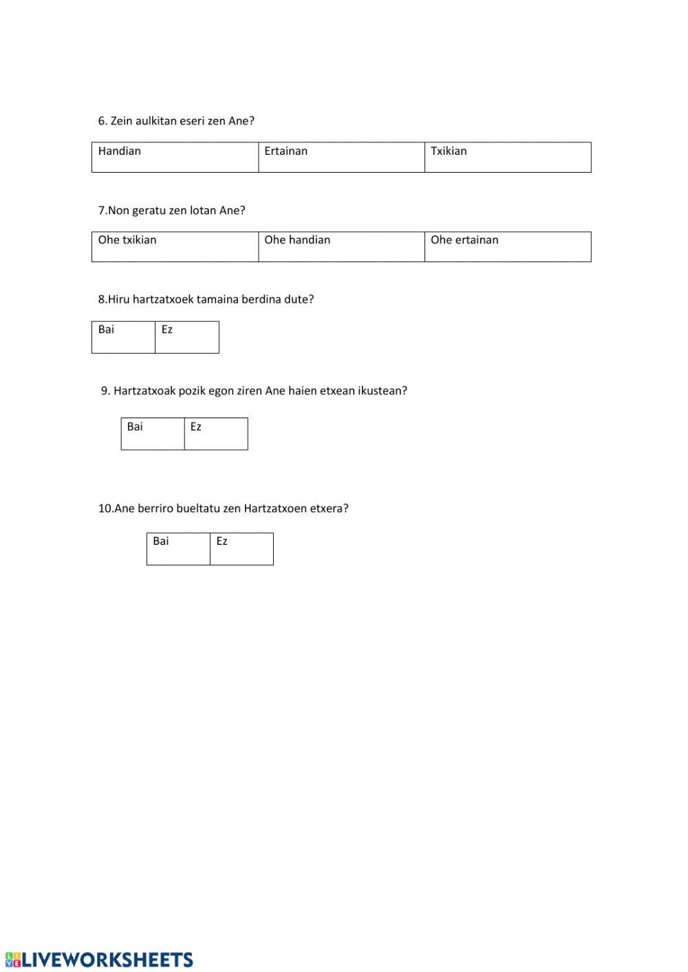 Ane eta hiru hartzatxoak