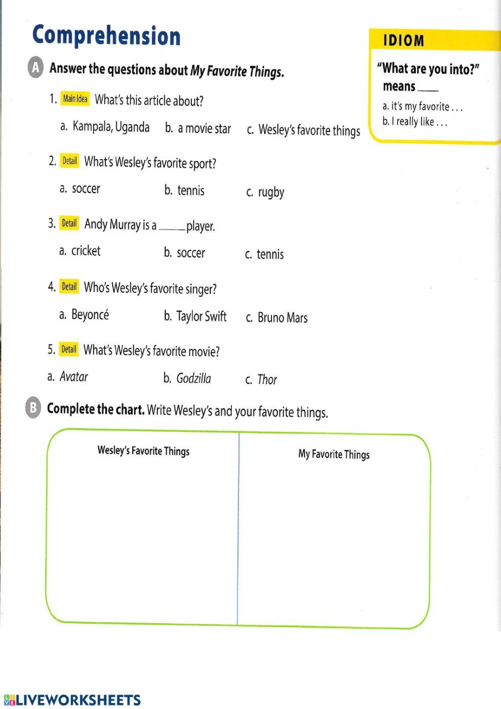 Favourites - Readings