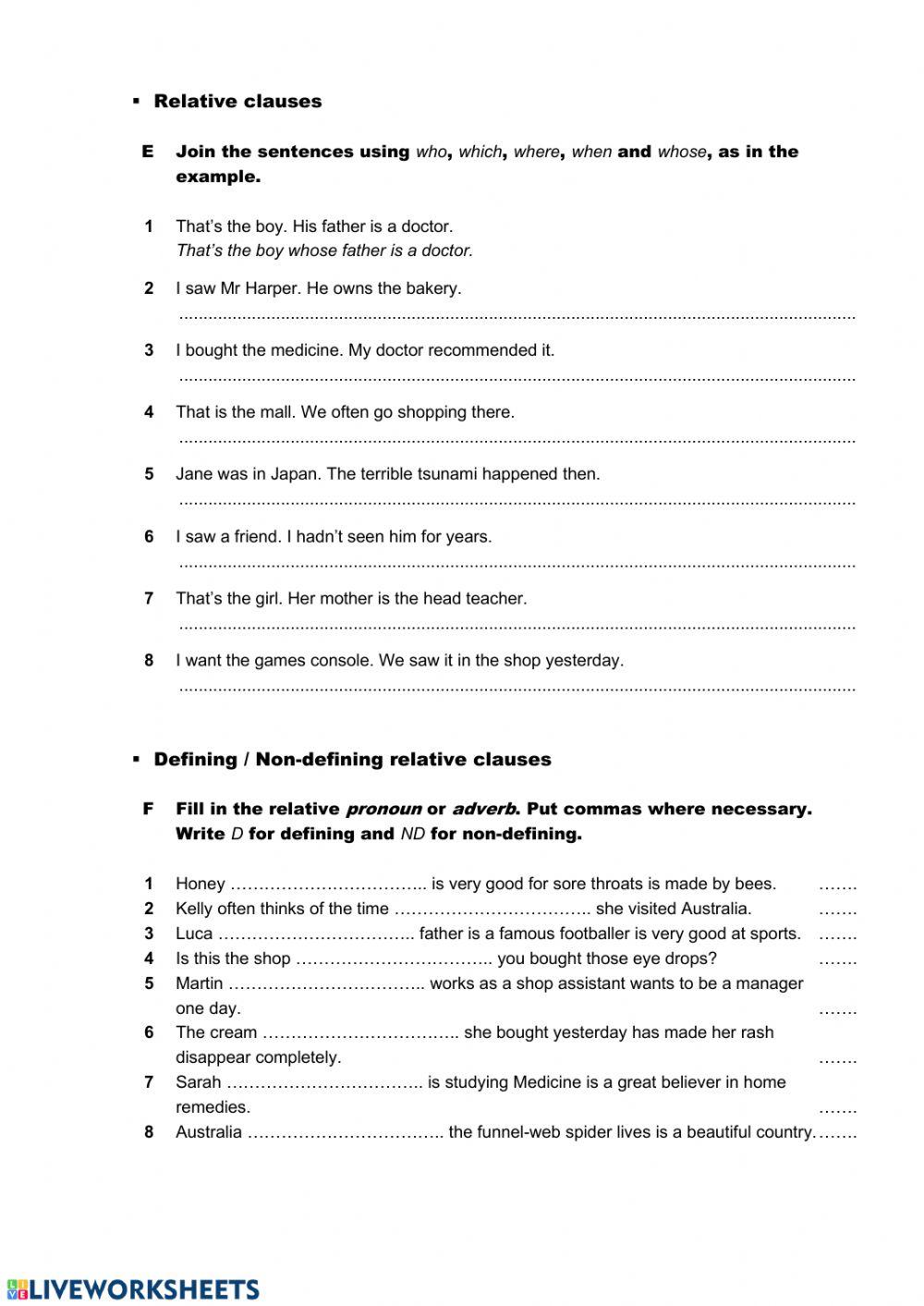 Relative Clauses, both, neither, none