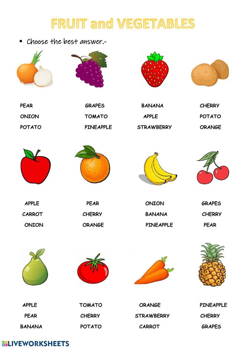 Fruit and vegetables Fruit and vegetables