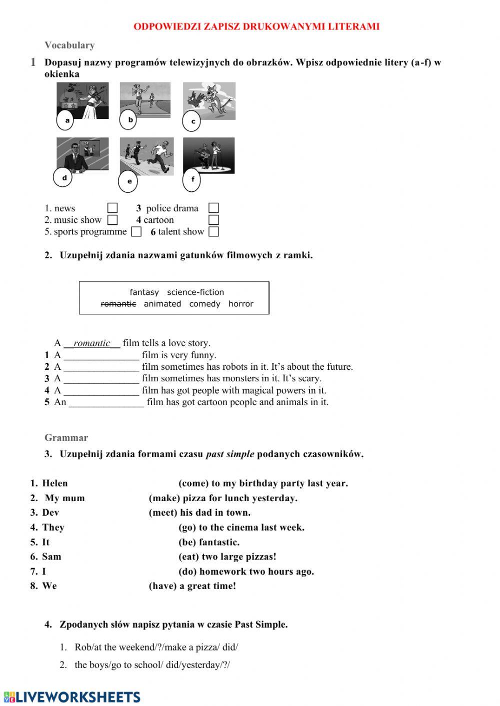 Team Up Plus Klasa 5 Pdf Team up plus 5 unit 5 test interactive worksheet | Live Worksheets