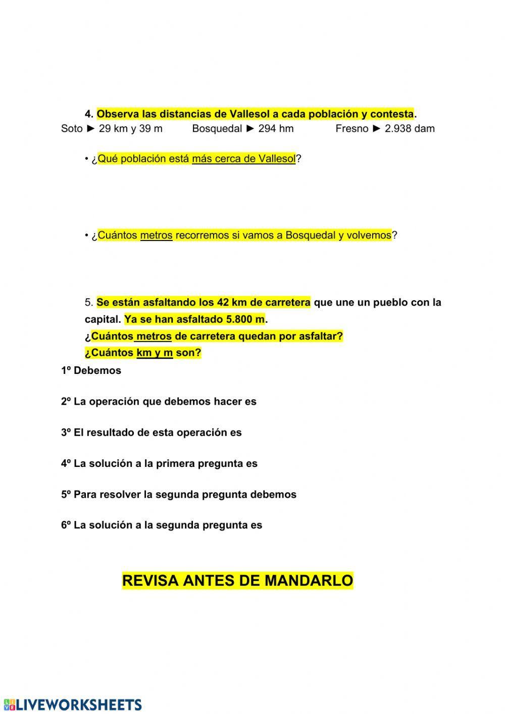 Control problemas unidades de longitud