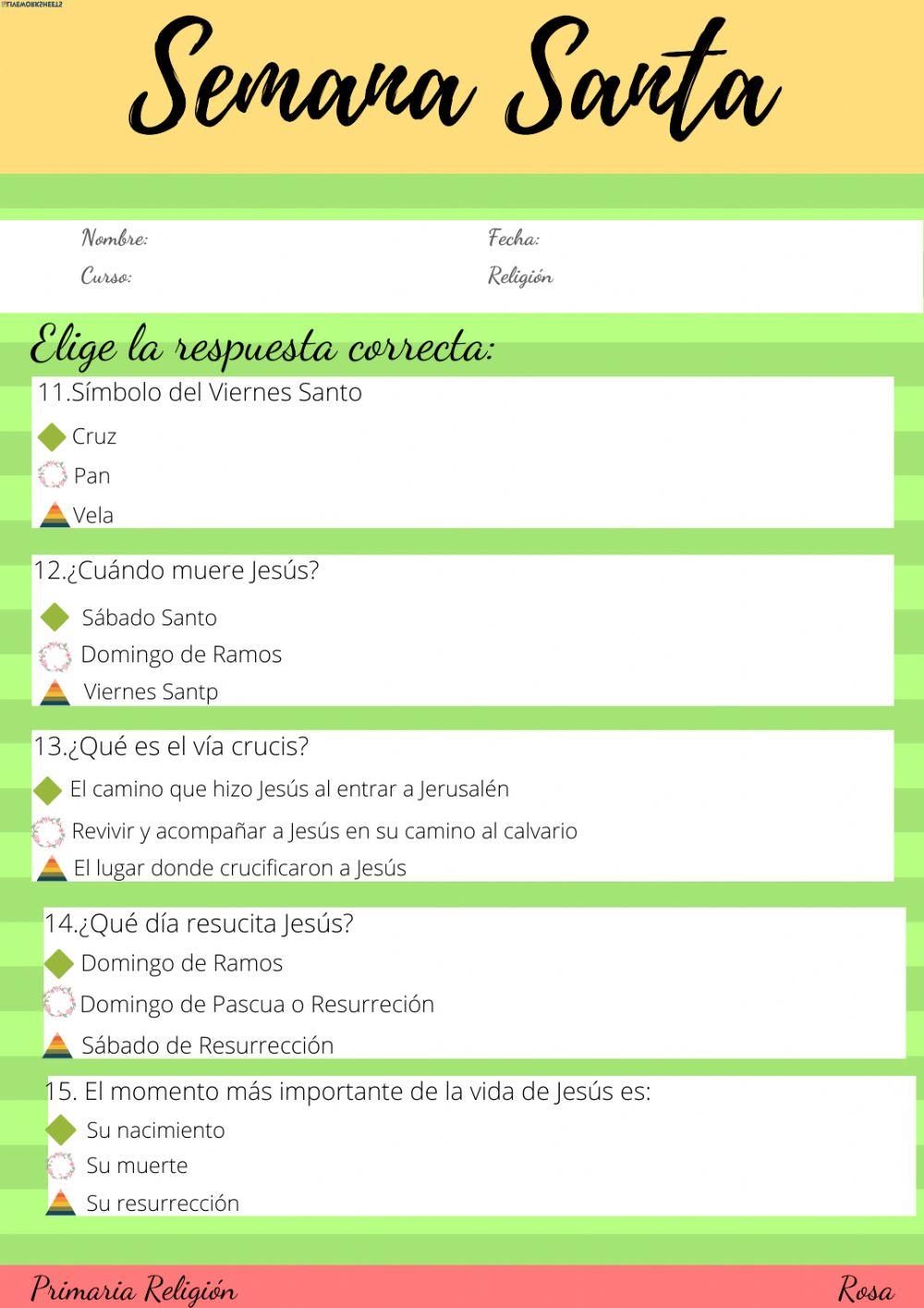 Repaso Unidad Semana Santa