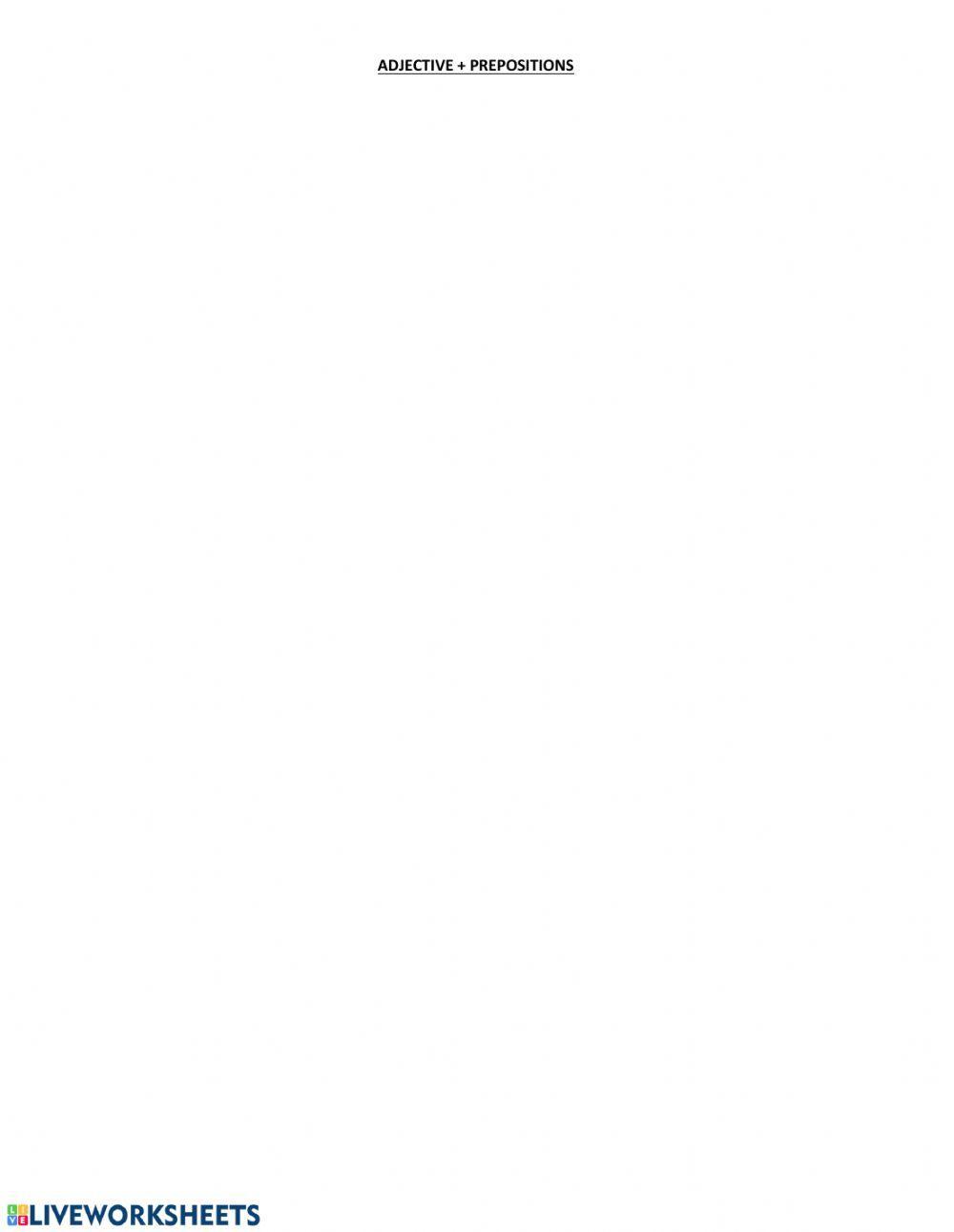 Adjective + Prepositions