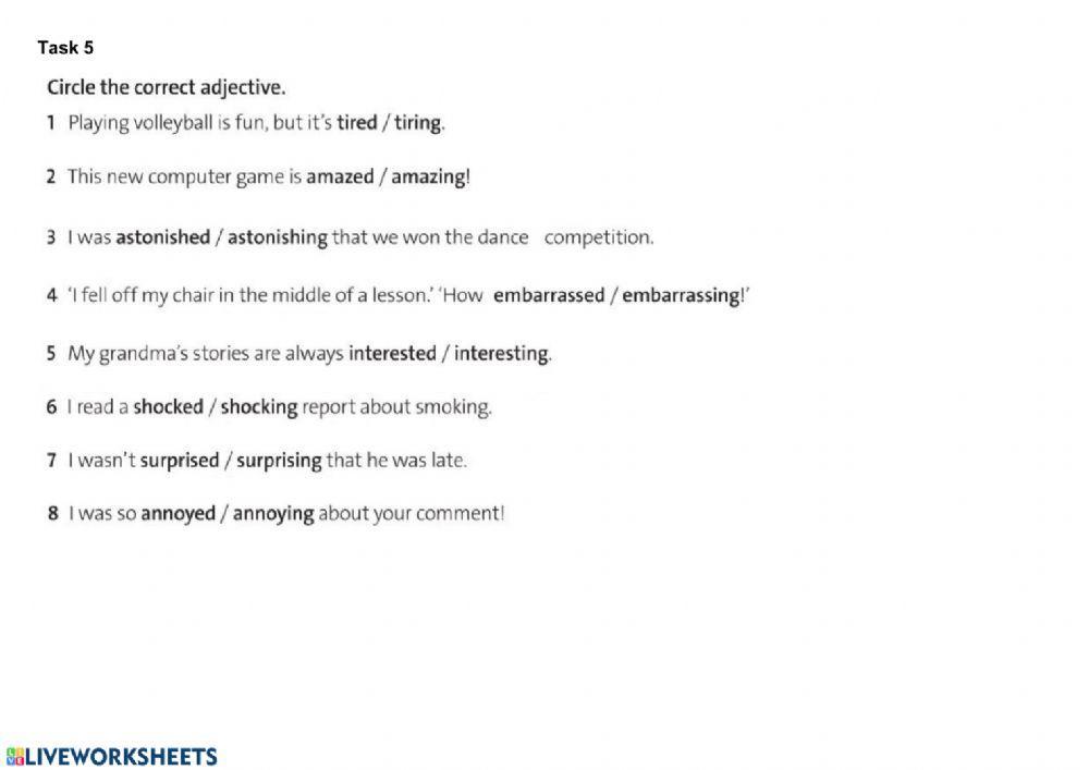 Emotional Description of an Event