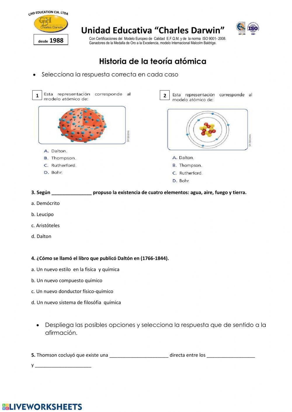 Historia de la teoría atómica