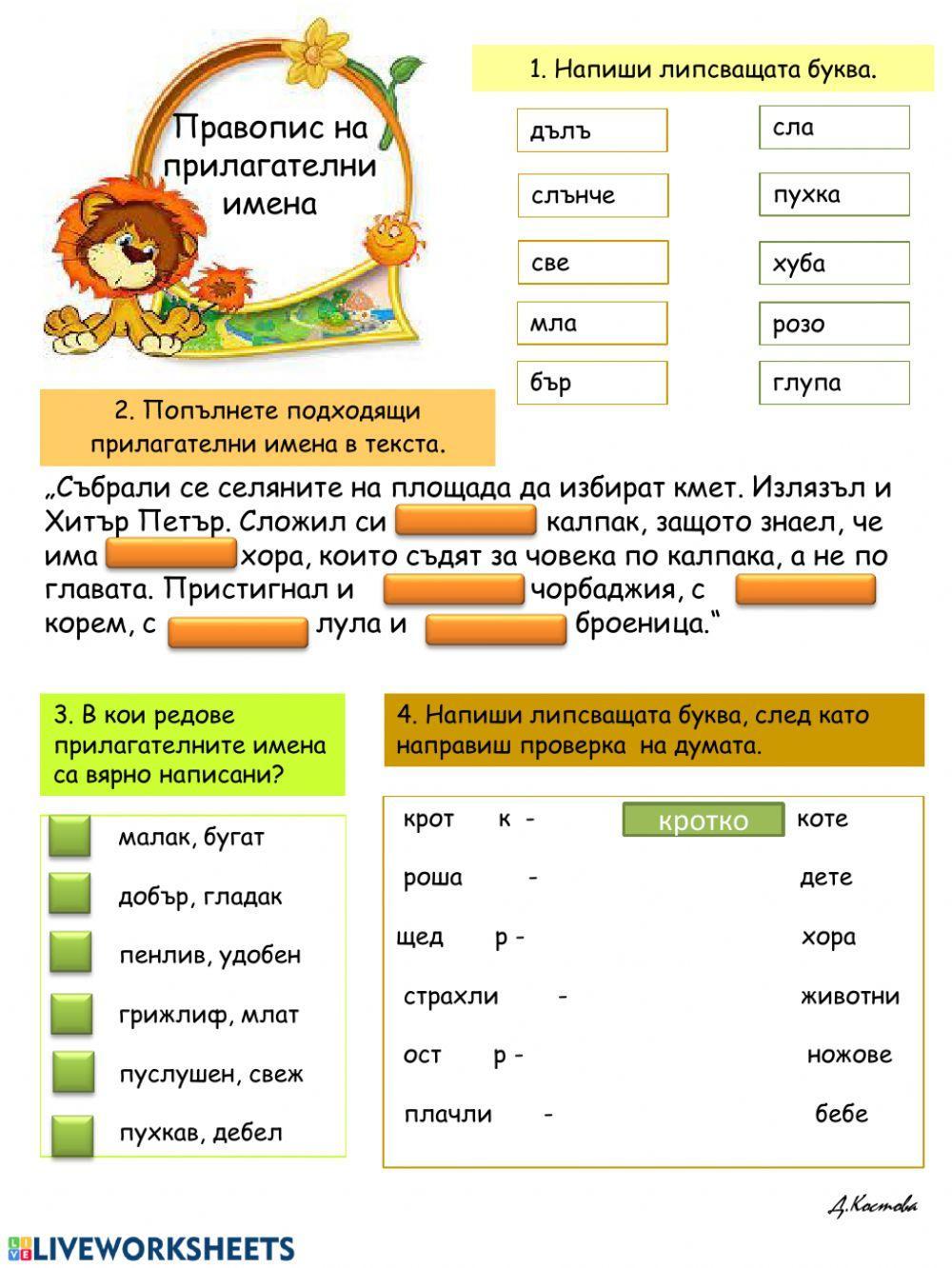 Правопис на прилагателни имена