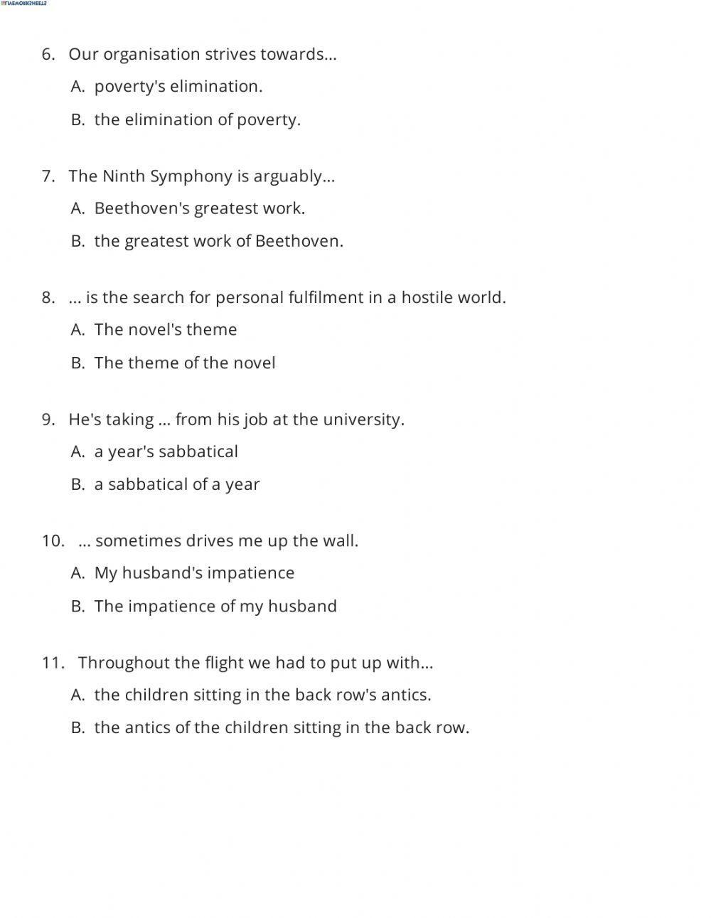 POSSESSIVES with 'S and 'OF' POSSESSIVES with 'S and 'OF'