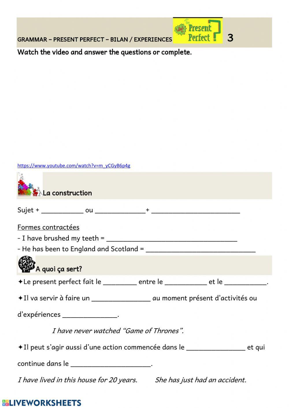 Present perfect - part 3