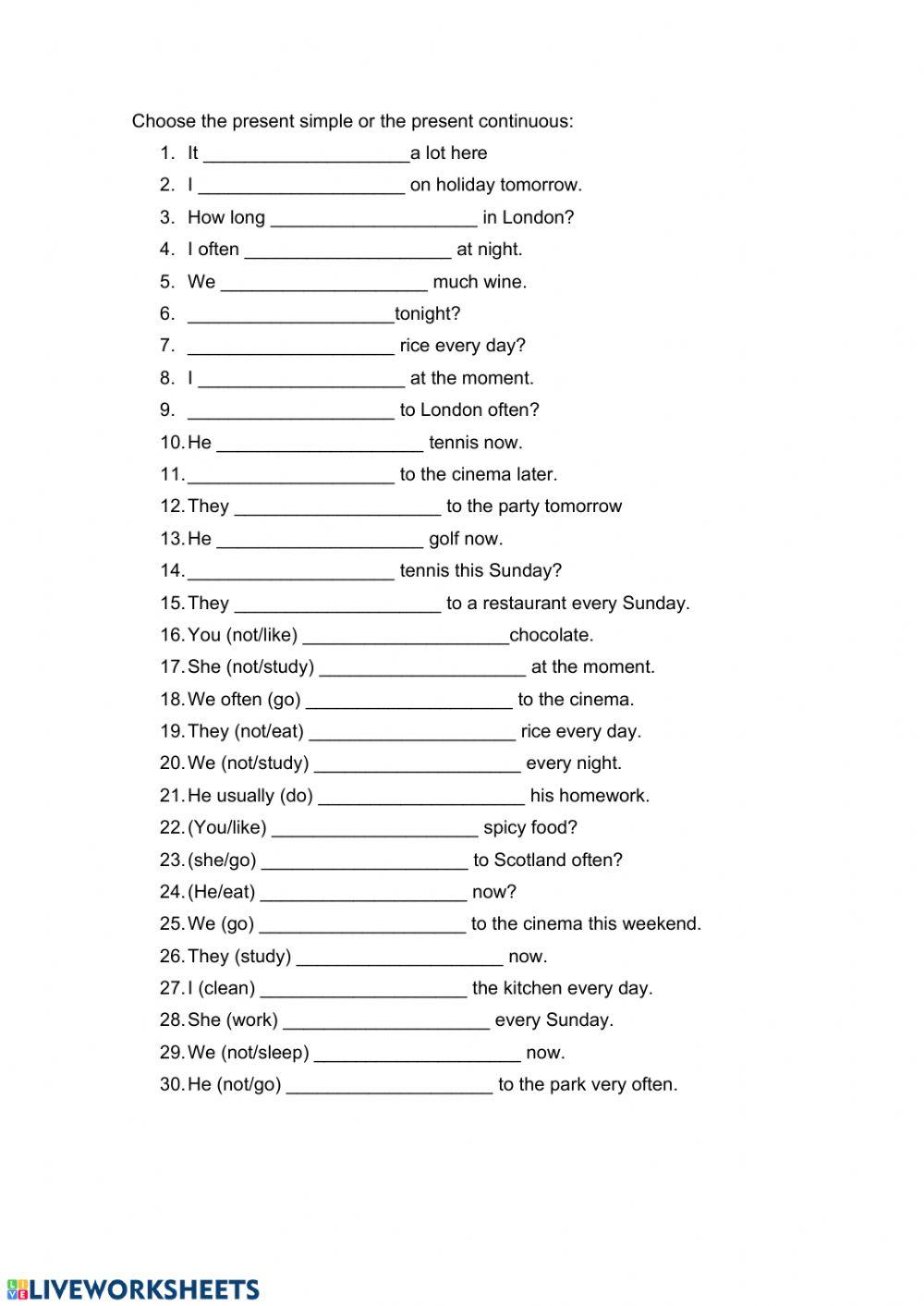 Present simple vs continuous