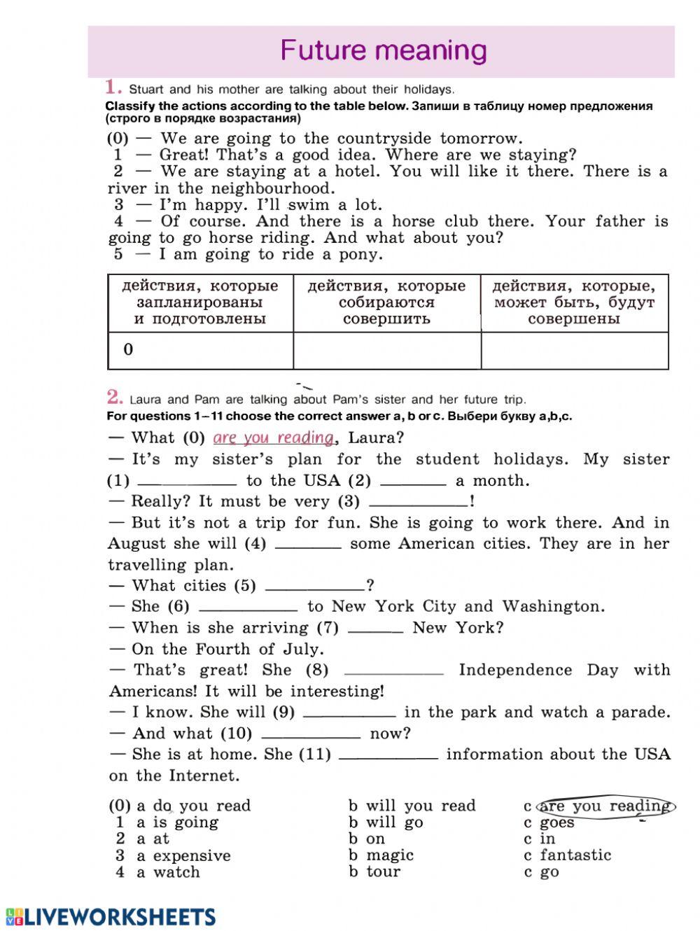 Future meaning - Consolidation lesson