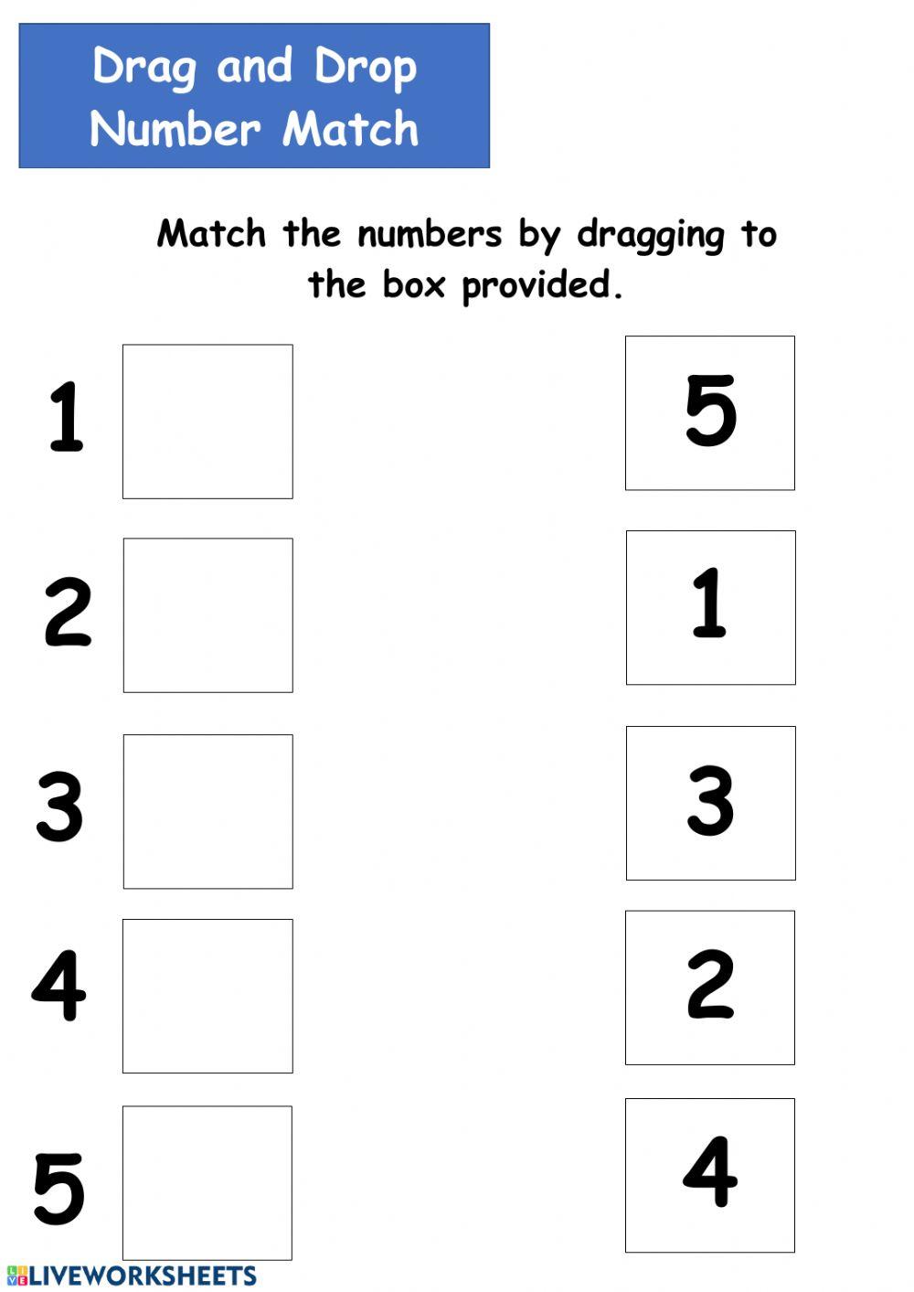 Number to number matching 1-5