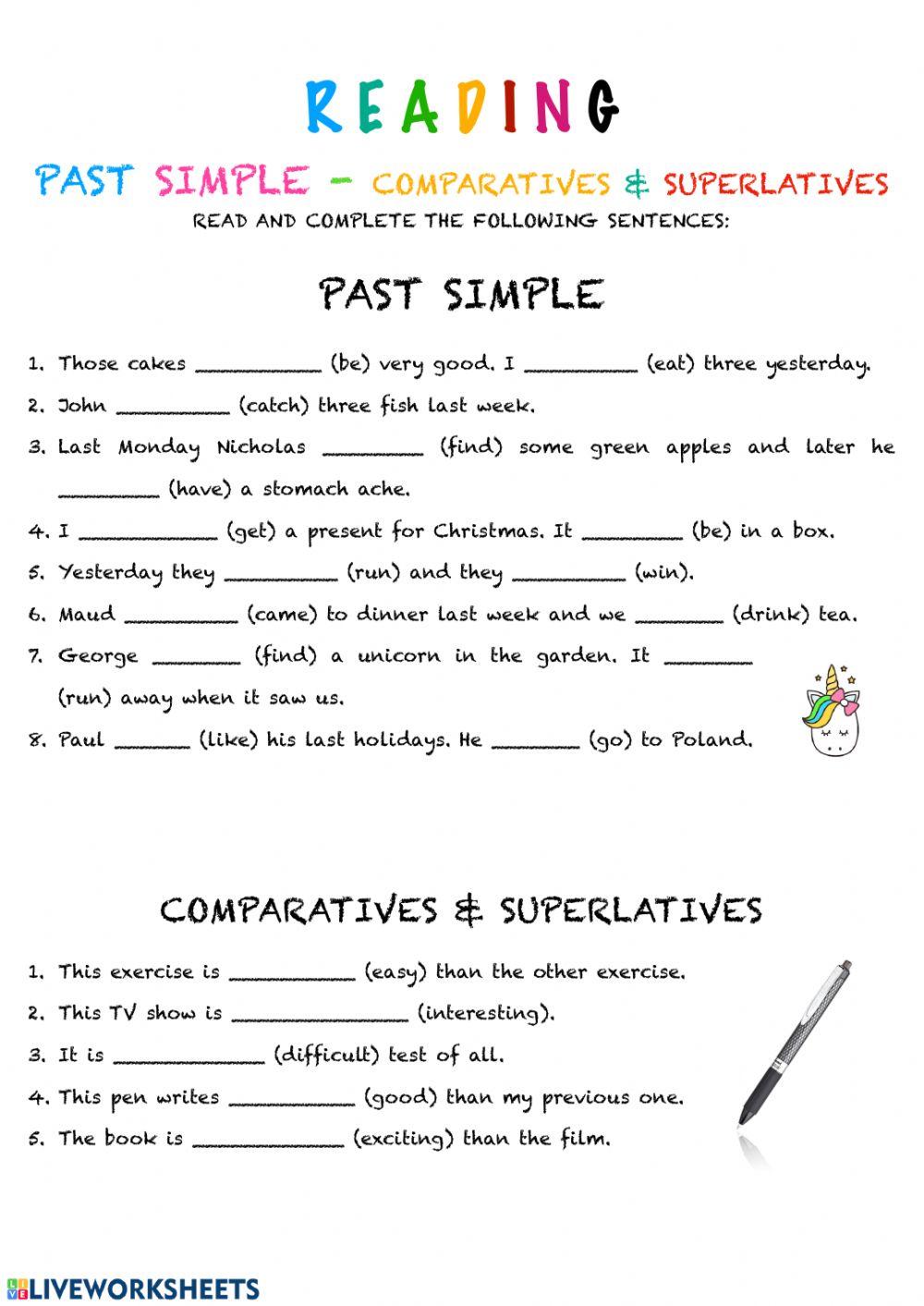 Past simple and comparative-superlative