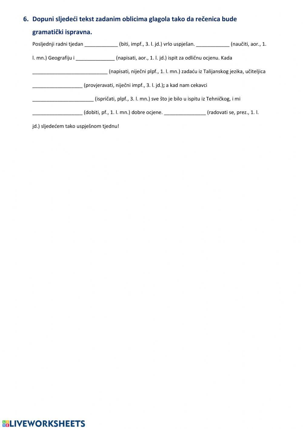 6. r. Izricanje prošlosti