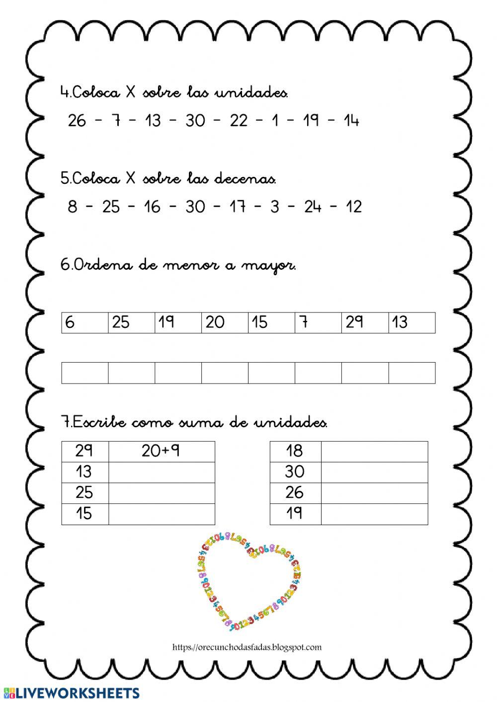 Mates. Números hasta 30 (II)