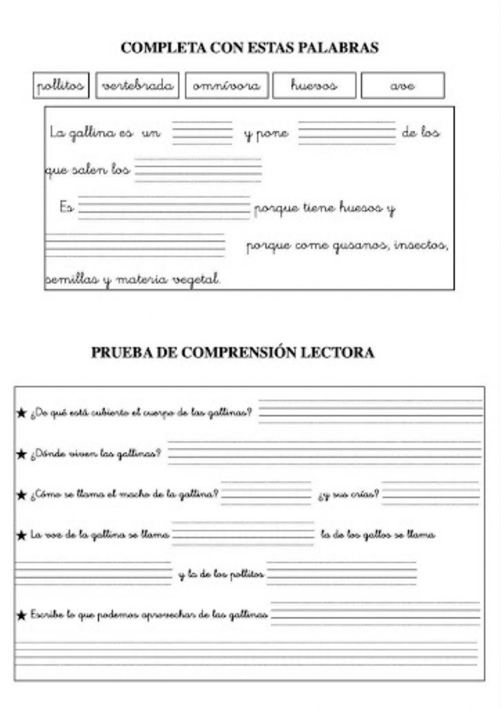 Completar con palabras