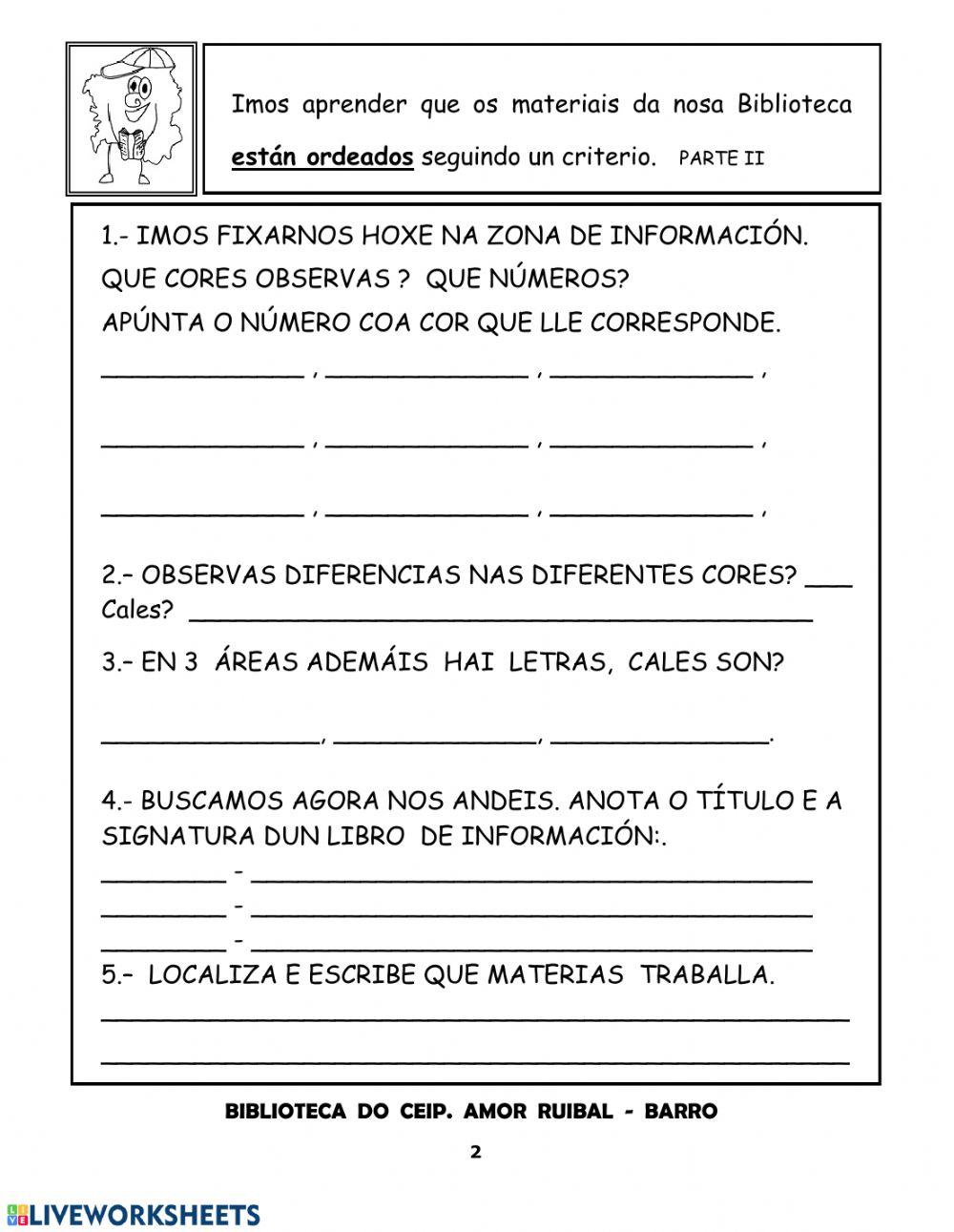 Organización da biblioteca I e II