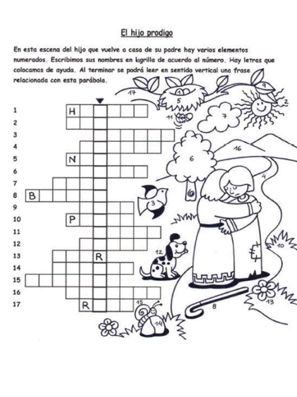 Hijo prodigo crucigrama