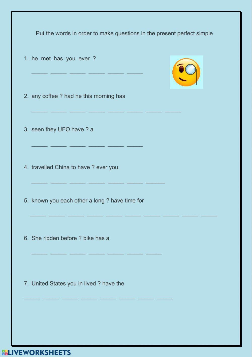 Present Perfect Questions