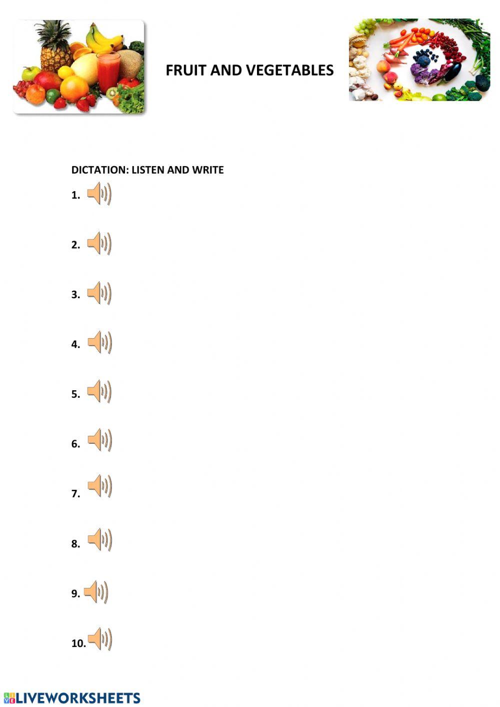 Fruit and vegetables