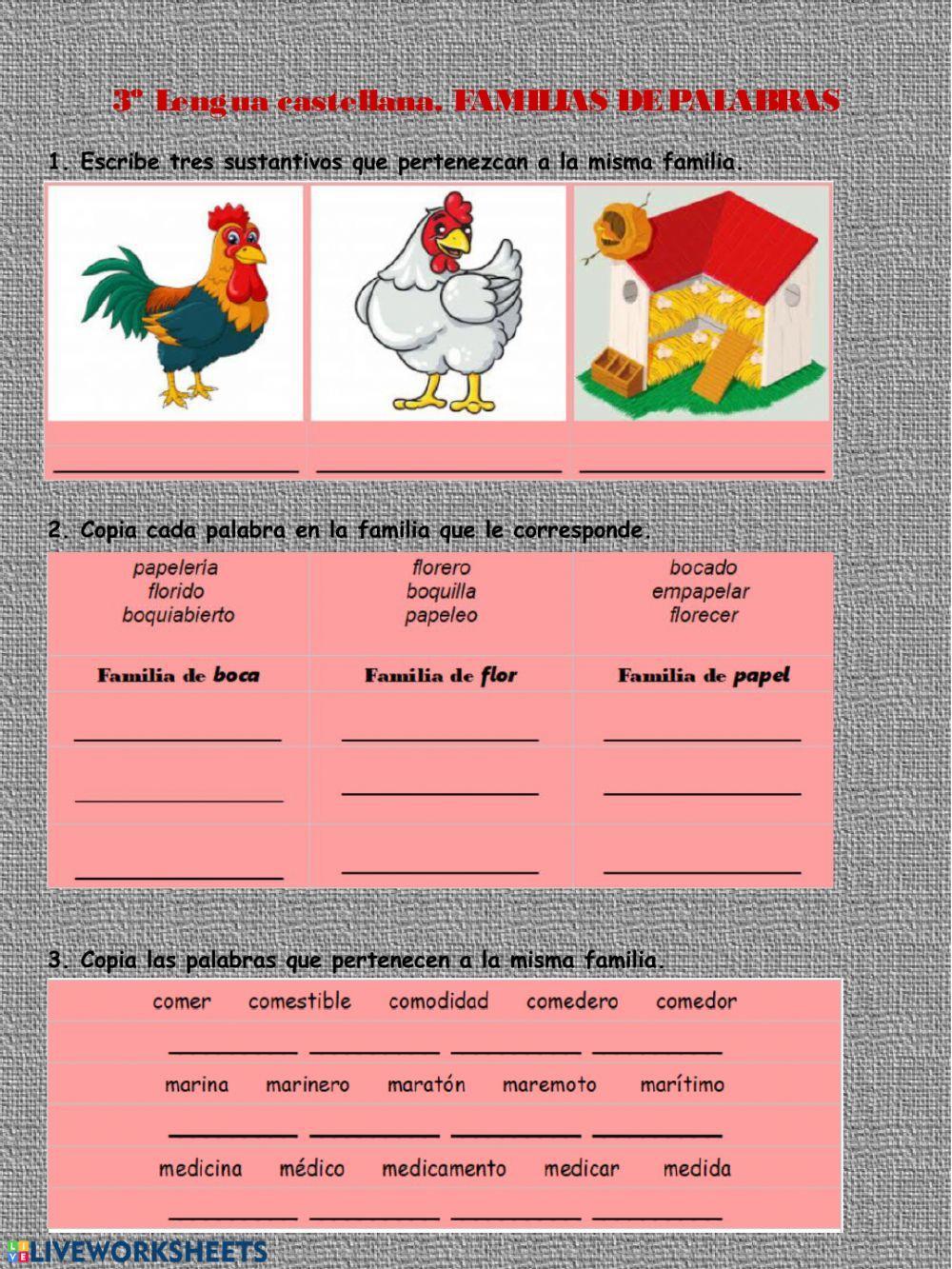 Familias de palabras