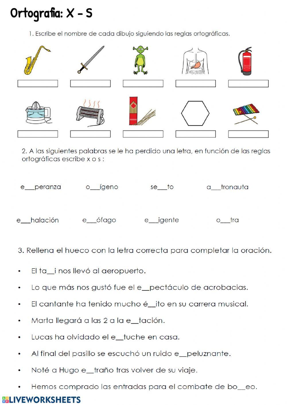 Ortografía. S-X