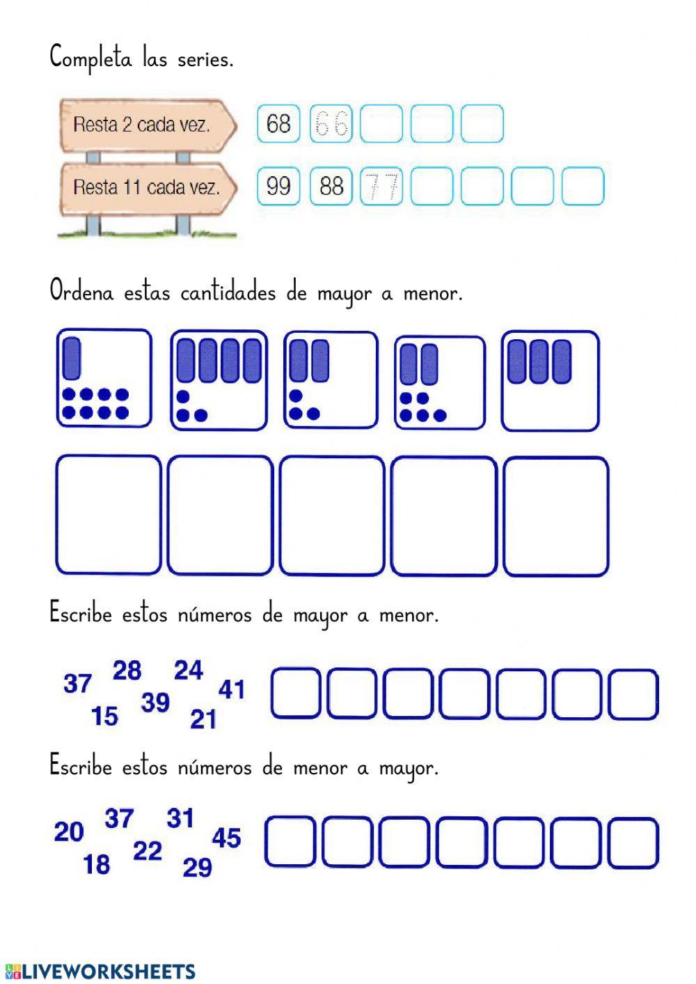 Completa estas series