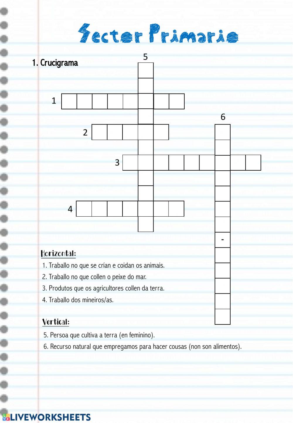 Sector primario. vocabulario