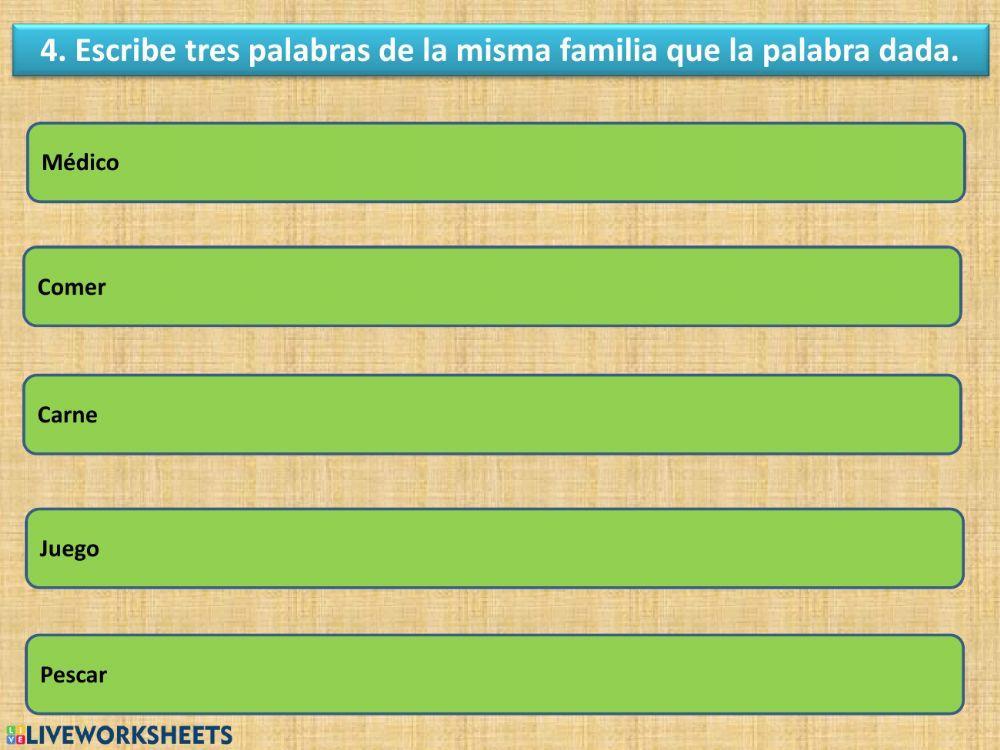 Familia de palabras