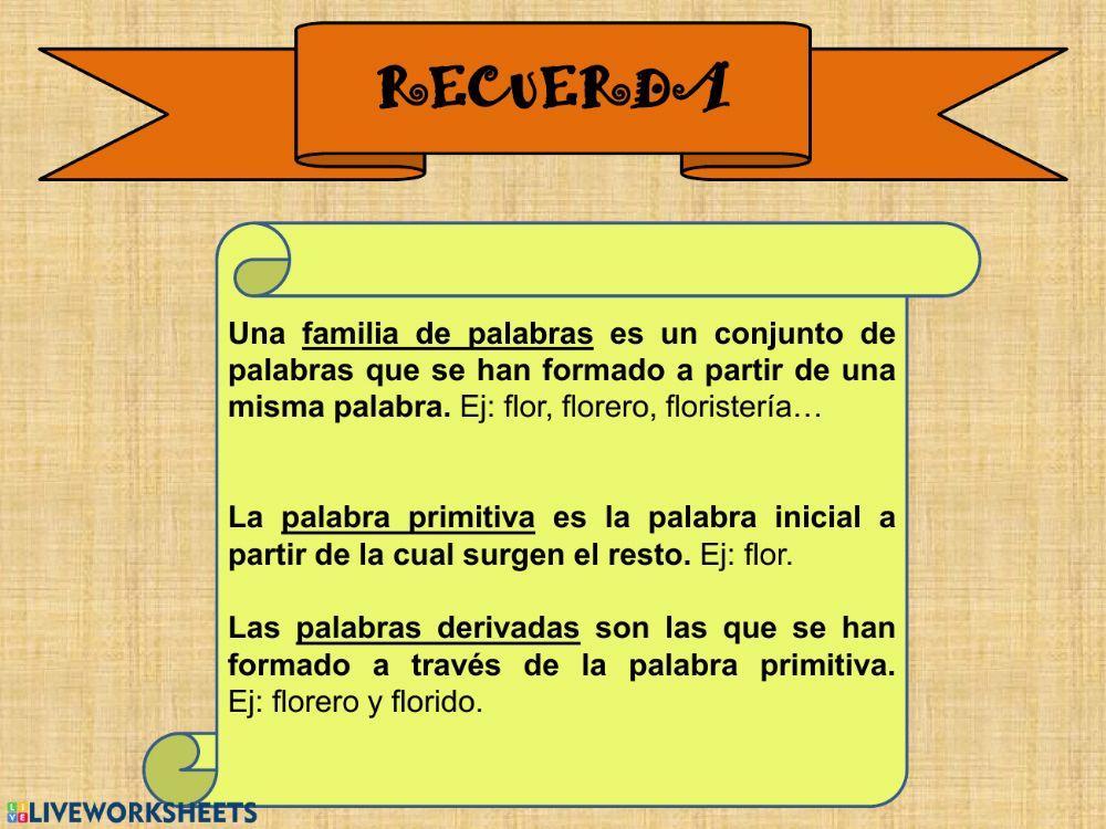 Familia de palabras