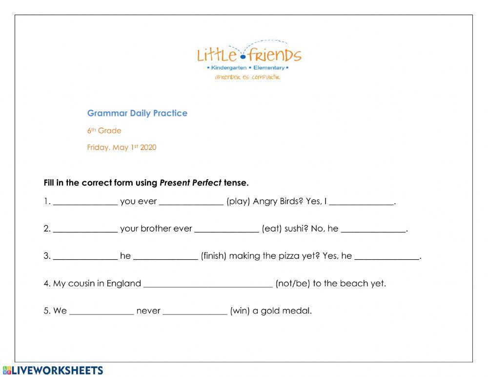 Grammar, Friday May 1st