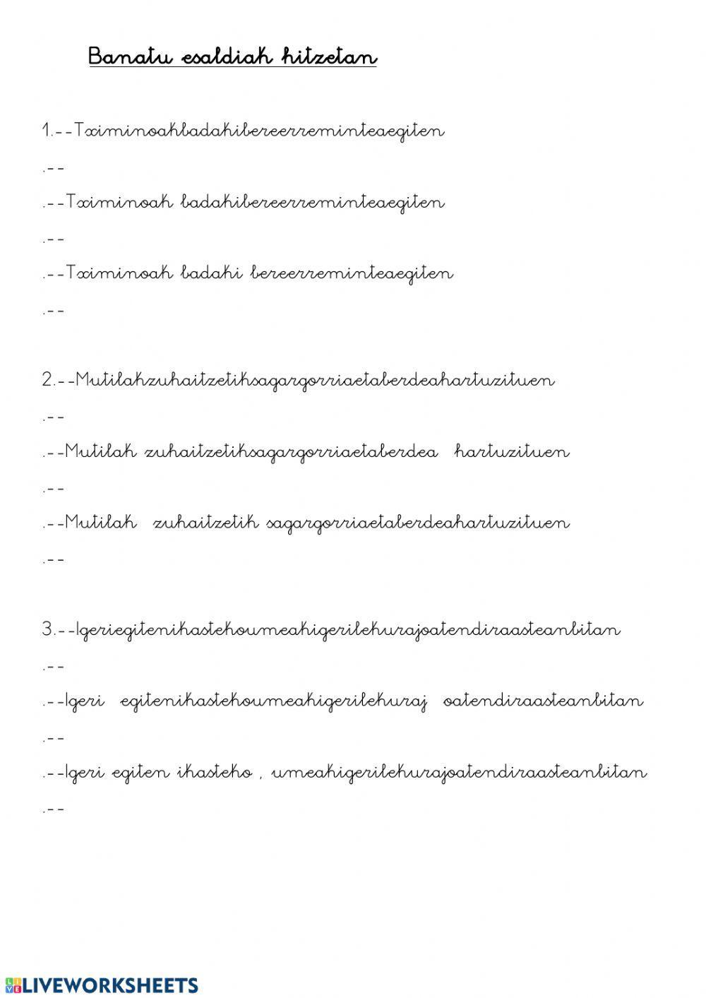 Hizkuntza. ipuina eta galderak