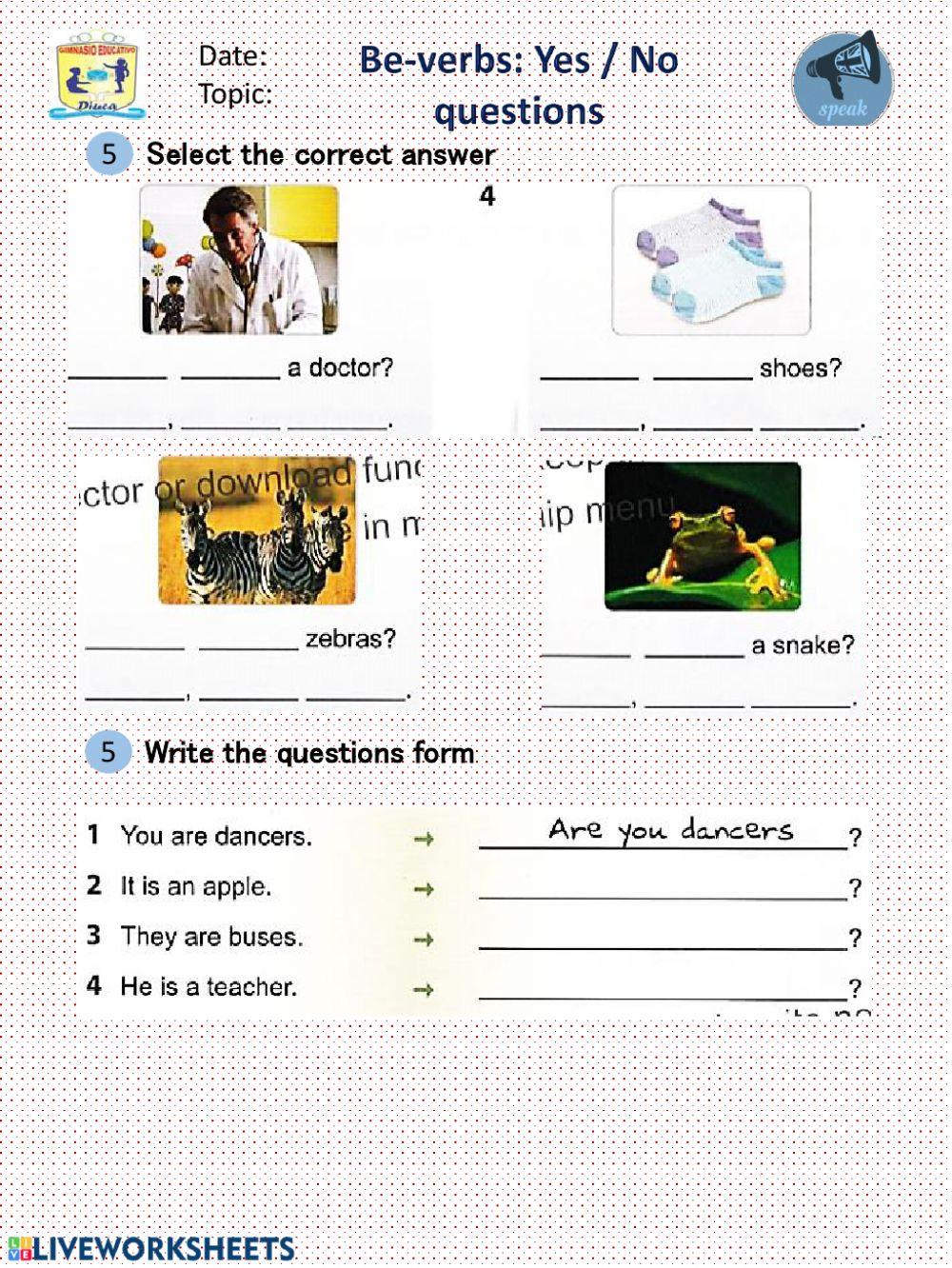 Beverbs Yes No questions