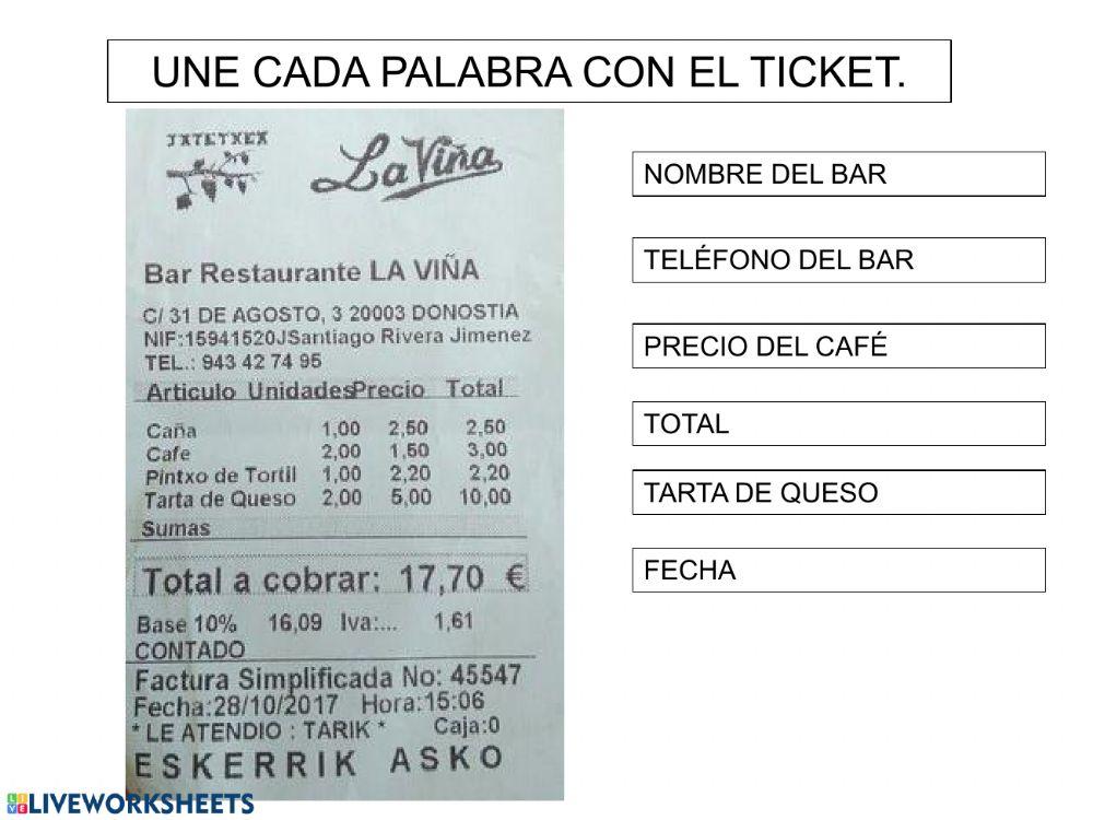 Ticket de bar