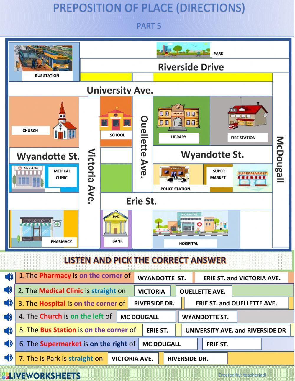 Prepositions of Place part 5-Directions