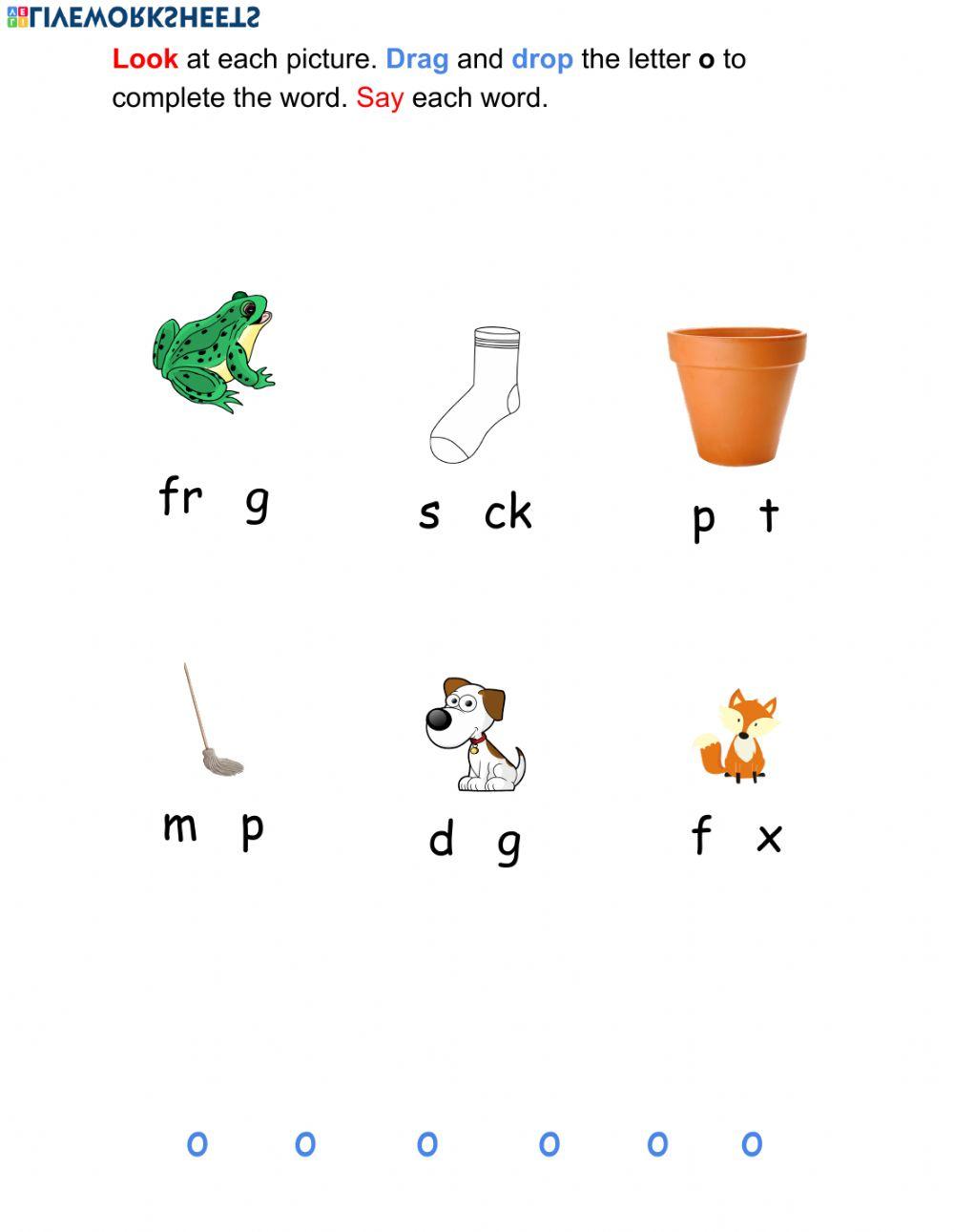 Short letter o words