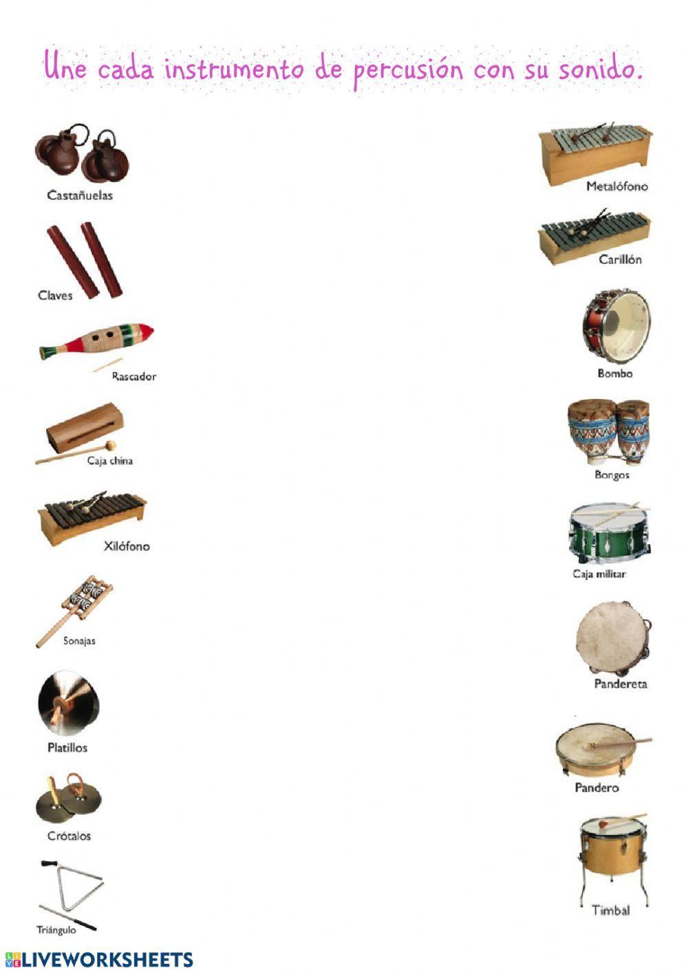 Identifica los instrumentos de percusión