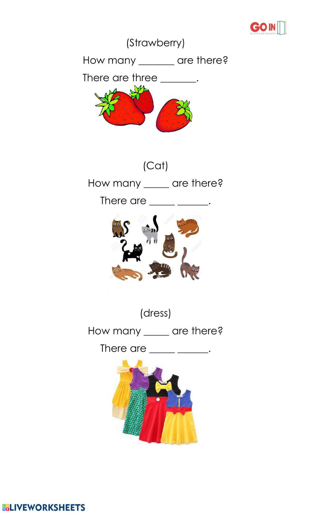Plural form worksheet | Live Worksheets