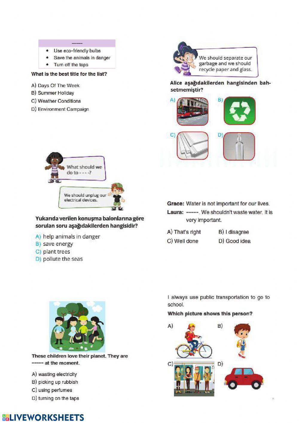 Unit 9 - Saving the Planet TEST