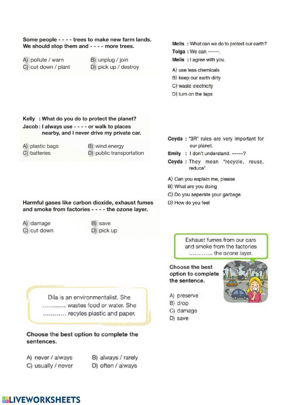 Unit 9 - Saving the Planet TEST