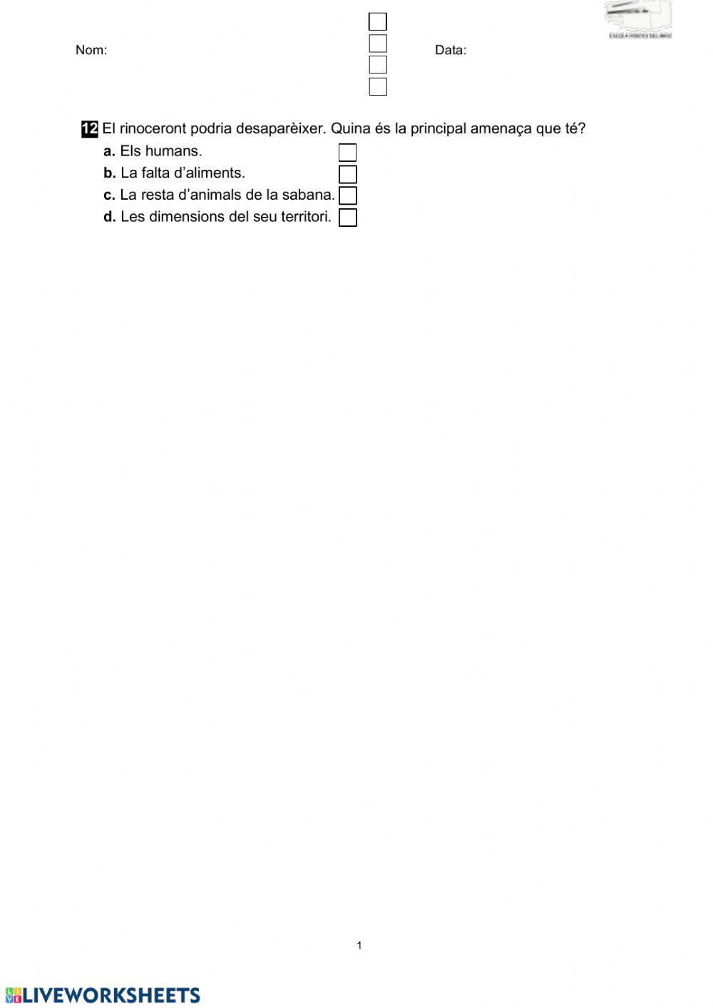 Comprensió Lectora Rinoceront