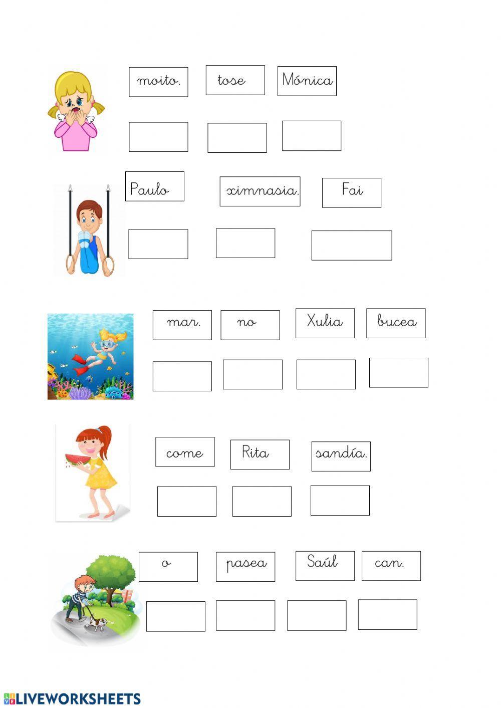 LINGUA GALEGA. ORDENAR ORACIÓNS.