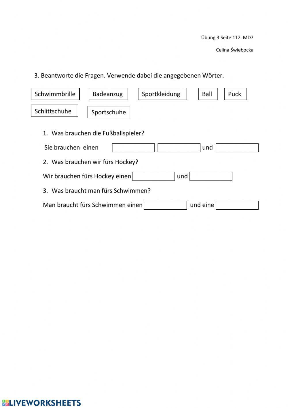 Was brauchen wir fuer Sport