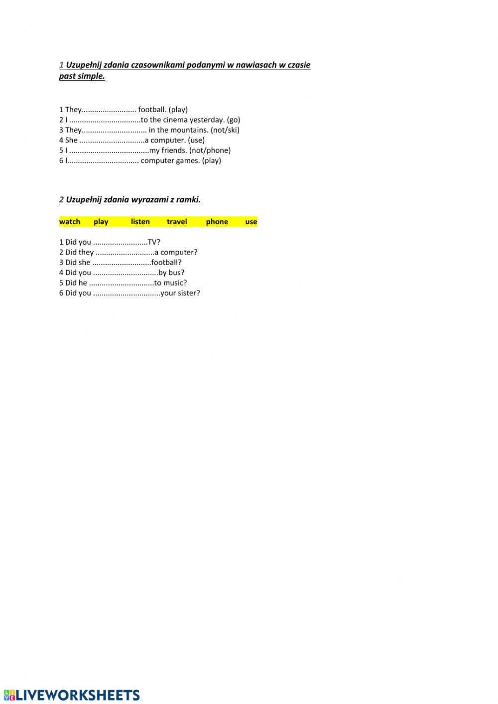 Past simple new hot spot 2