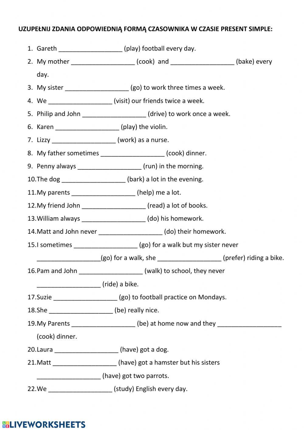 Present simple affirmative