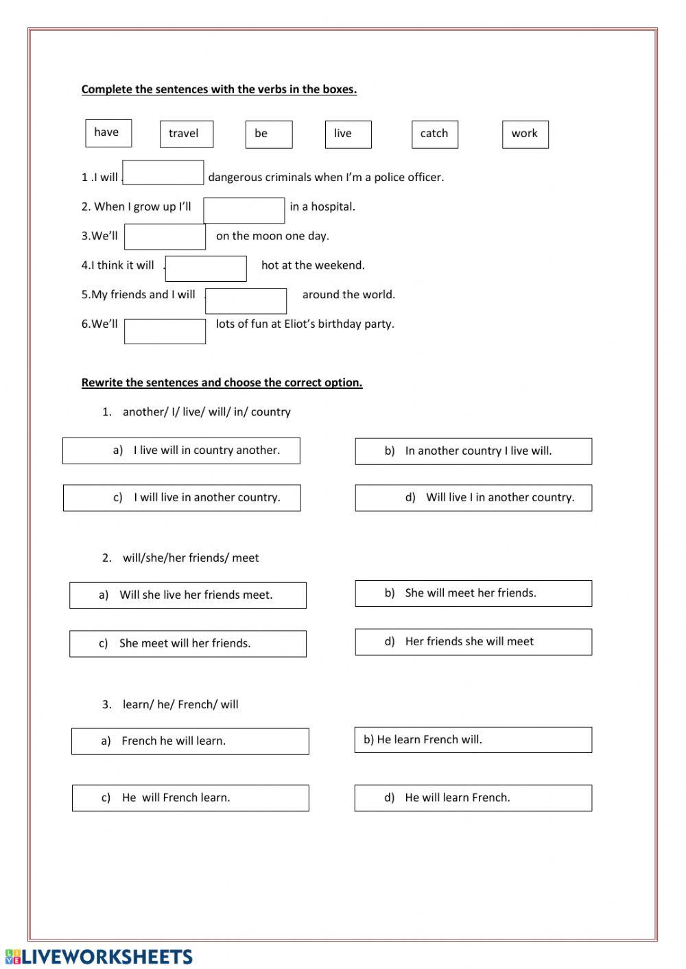 Will Predictions-Future Tense