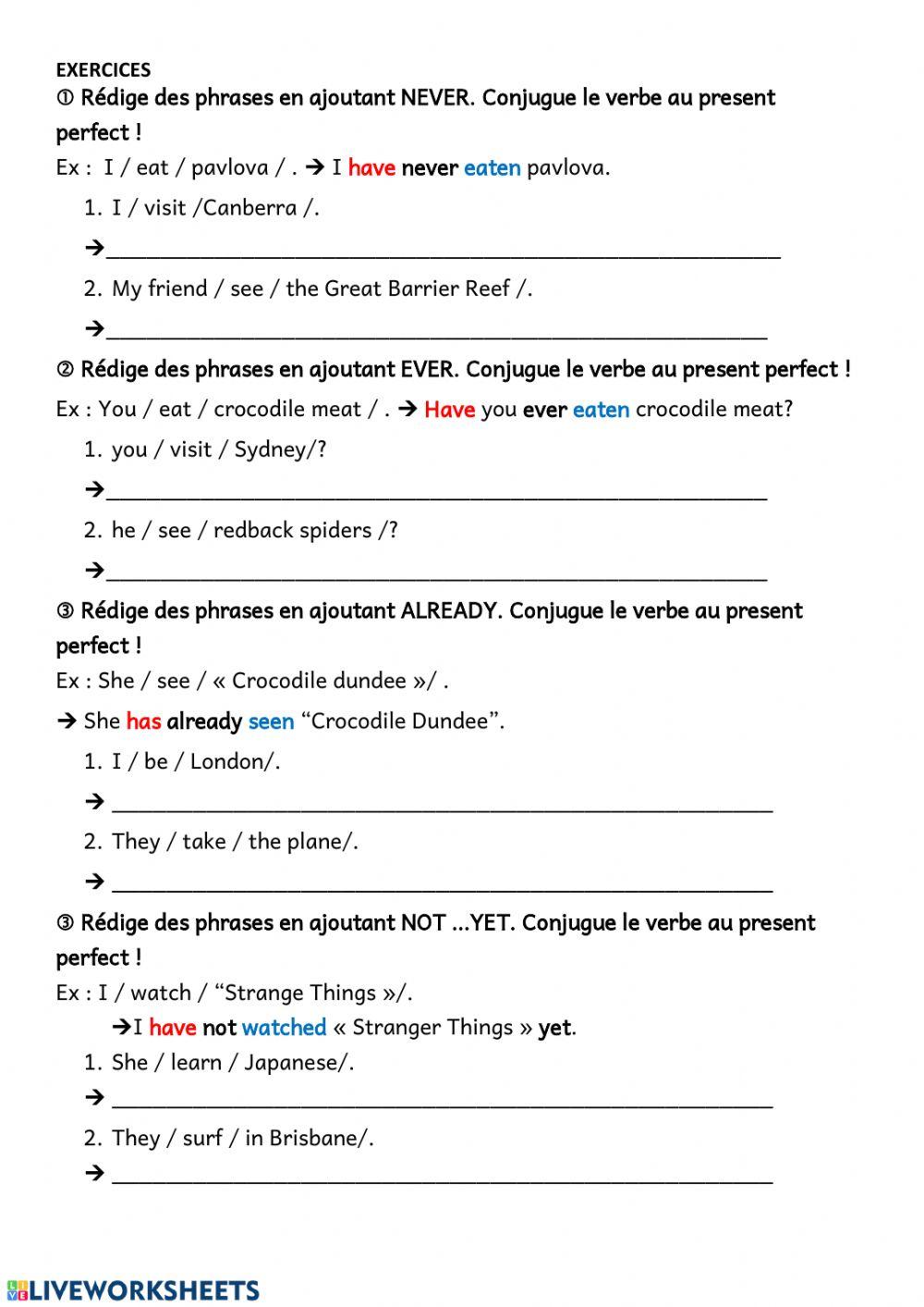Present perfect - part 4