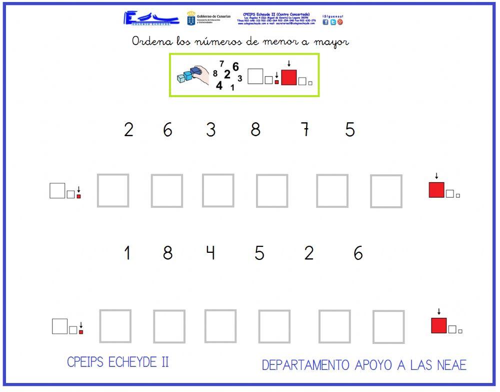 Ordenar de menor a mayor 3