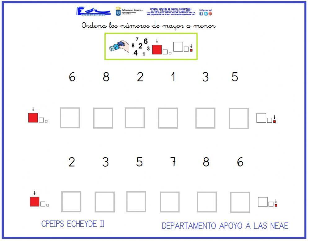 Ordenar de mayor a menor 3